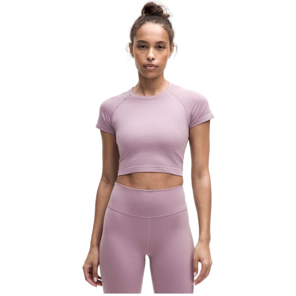 🍋Women’s Lululemon Swiftly Tech Cropped Short-Sleeve Shirt size 10🍋